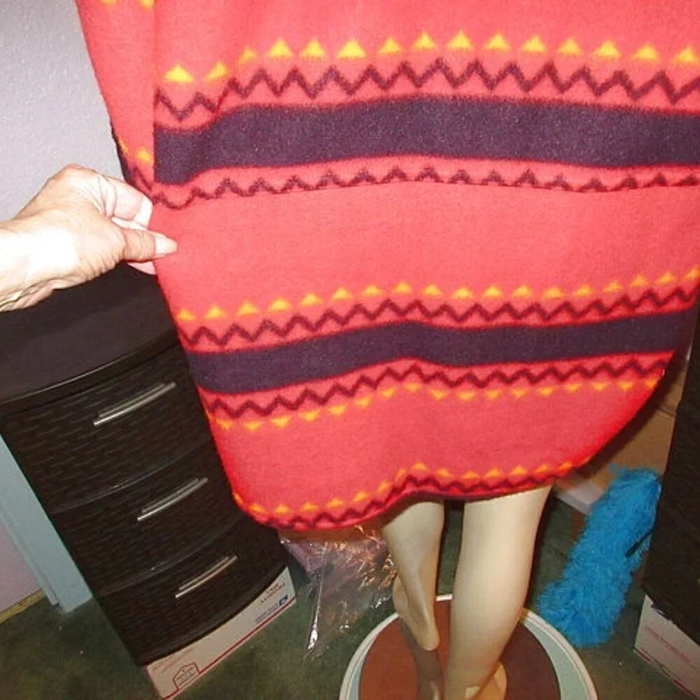 Vtg 90s Bugle Boy Jacket Size M Southwestern Aztec Fleece Baggy Snap Shirt